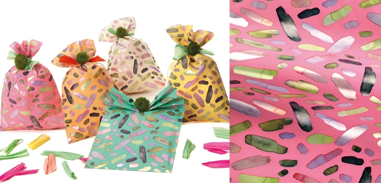 Sacchetto di cellophane 16 × 25 cm rosa Brush