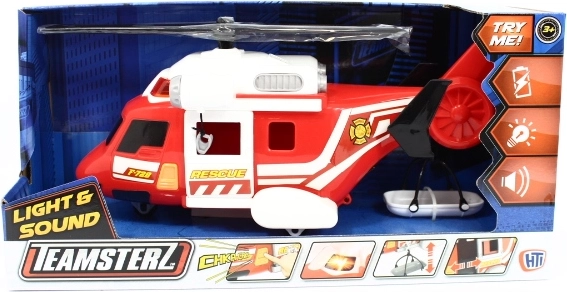 Elicottero dei vigili del fuoco Teamsterz per soccorso, con luci e suoni