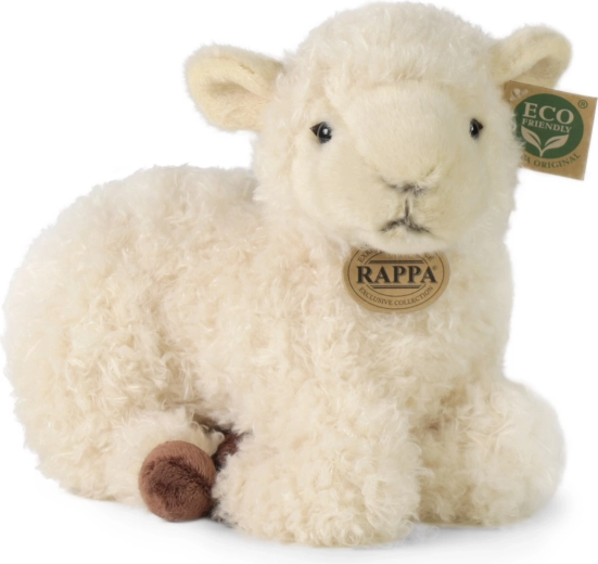 Pecora di peluche sdraiata 25 cm ecologica