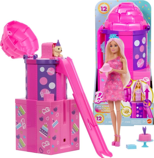 barbie sorpresa di compleanno con scivolo – party unboxed set