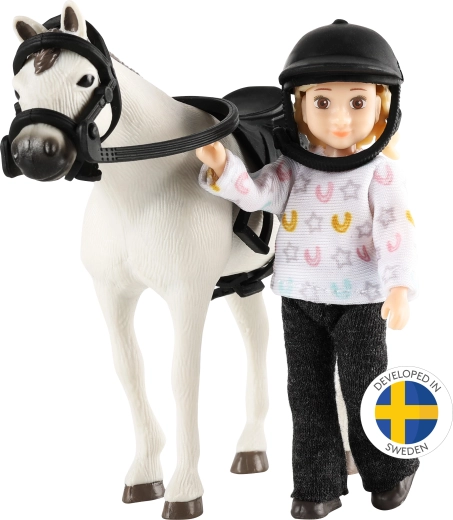 Lundby amazzone con cavallo – set per casa delle bambole