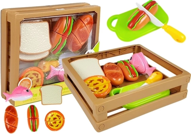 set alimenti per bambini con velcro in cassetta impilabile