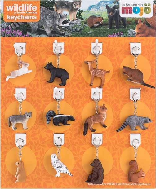 Espositore MOJO di portachiavi – animaletti del bosco (36 pz)