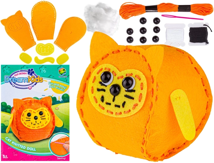 Set creativo per cucire un peluche gattino