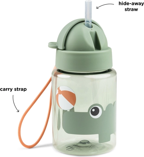 Borraccia Done by Deer con cannuccia Playground verde 280 ml