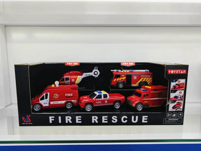 Grande set di veicoli antincendio con effetti luminosi e sonori