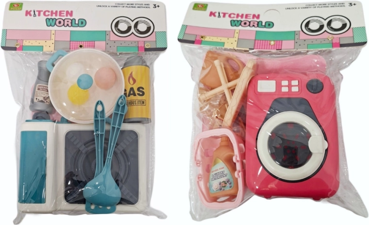Set domestico per bambini con cucina o lavatrice