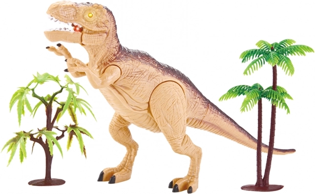 Tyrannosaurus rex con suoni e luci – dinosauro interattivo marrone 23 cm