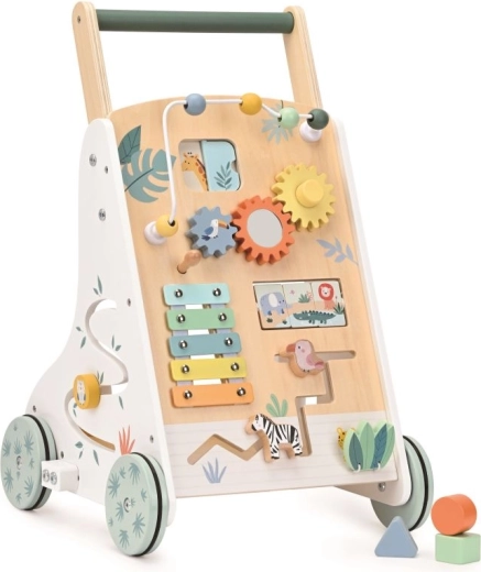 Girello Montessori in legno con motivo giungla