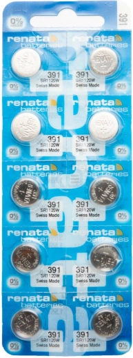 Renata 391 batteria a bottone per orologi 1,55 V 50 mAh, confezione da 10 pezzi