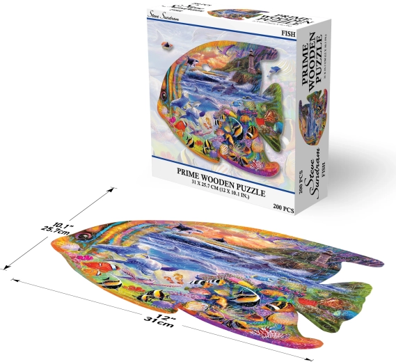 Prime 3D puzzle in legno pesce – 200 pezzi