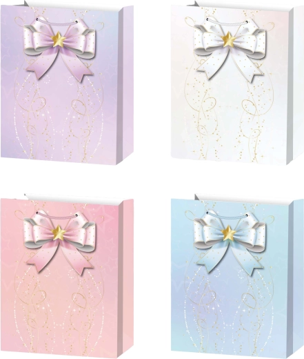 Borsa regalo M pastello con fiocco