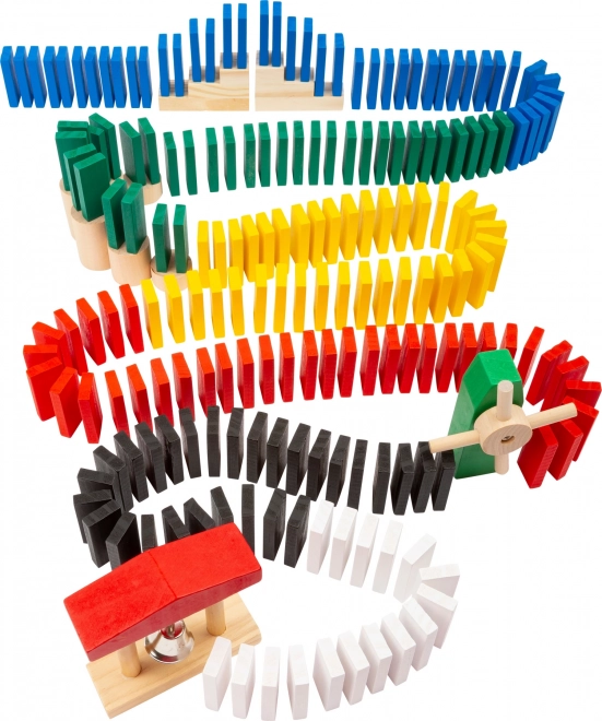 Pista di domino in legno SMALL FOOT – set creativo con 490 pezzi