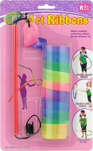Nastro ginnico arcobaleno per bambini con bastoncino 121 cm