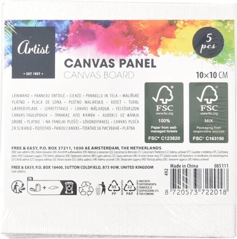 Set di tele da pittura 10 × 10 cm (5 pz)