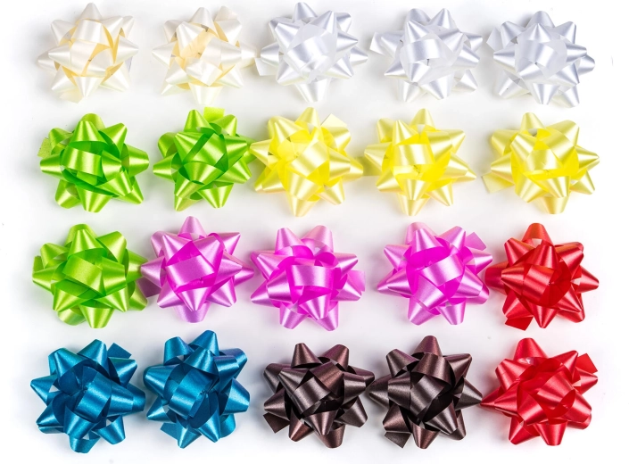 Rosette adesive per regali 5 cm, mix di colori (20 pz)