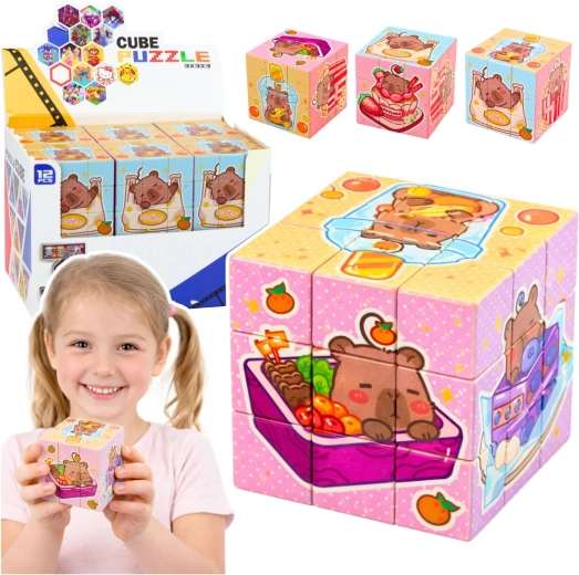 Cubo logico educativo con capibara 6 × 6 cm