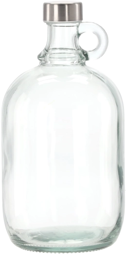 Gallon di vetro con manico 2 l con tappo a vite in metallo