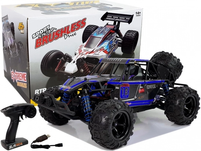 Buggy fuoristrada RC 1:18 blu ENOZE 45 km/h