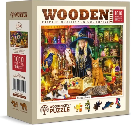 Puzzle in legno Wooden City Biblioteca magica da 1010 pezzi