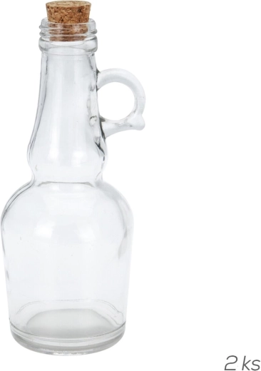 Set di bottiglie in vetro con tappo in sughero da 250 ml, 2 pz