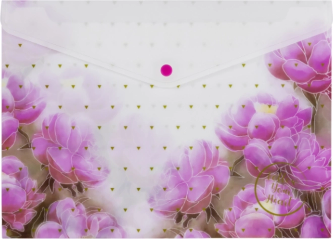 Busta con bottone A4 con stampa – mix di motivi, confezione da 12 pezzi