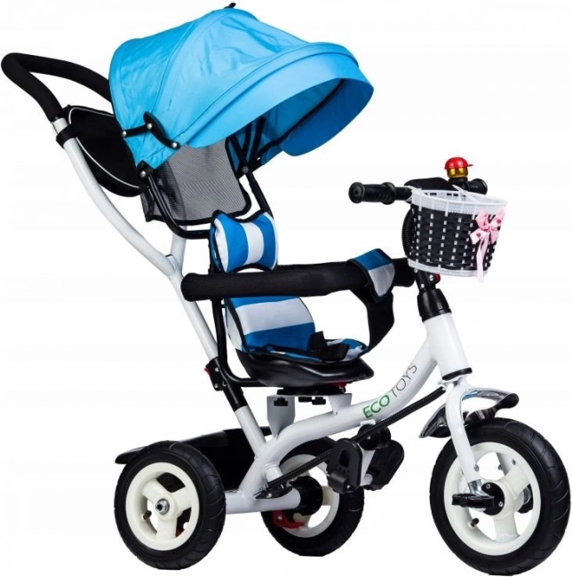 Triciclo con tettoia girevole e ruote in gomma resistenti ECOTOYS