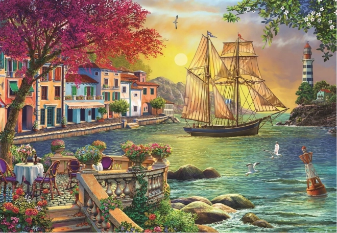 Puzzle Splendido tramonto sul porto 2000 pezzi
