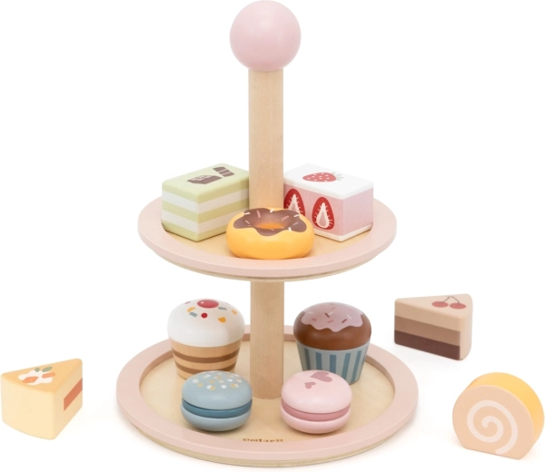 Espositore in legno a due piani per dolci PolarB