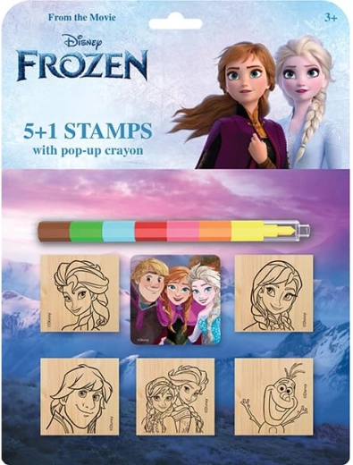 Set di timbri con pastello Frozen - Il Regno di Ghiaccio