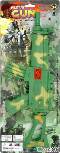 Mitraglietta militare in plastica per bambini 43 cm con canna mobile - 1 pezzo