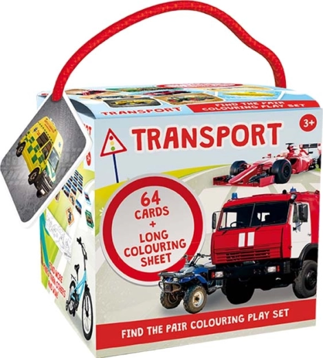 Memory da viaggio con fogli da colorare – Trasporti