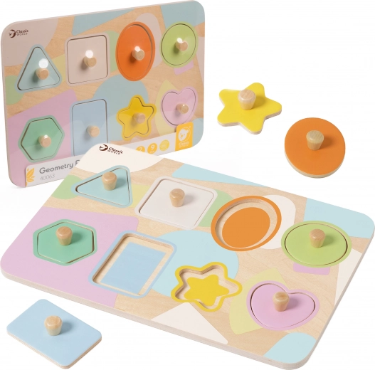 Puzzle geometrico in legno per bambini