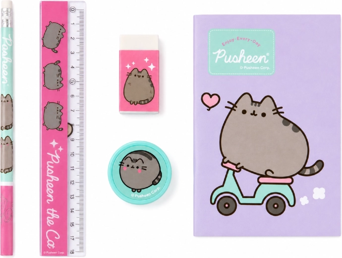 Set scolastico Pusheen da 5 pezzi viola