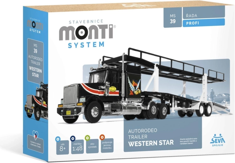 Set di Costruzioni Monti System Autorodeo Trailer Western Star