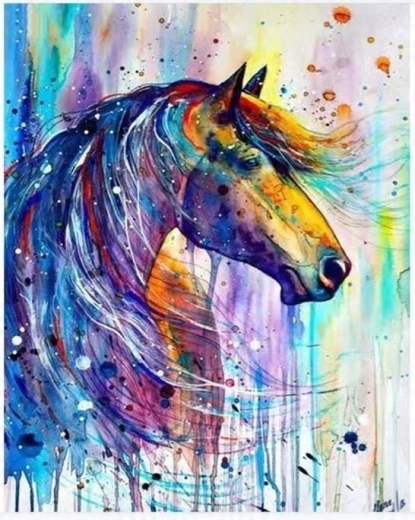 NORIMPEX Dipingere con i numeri Cavallo astratto 40 × 50 cm