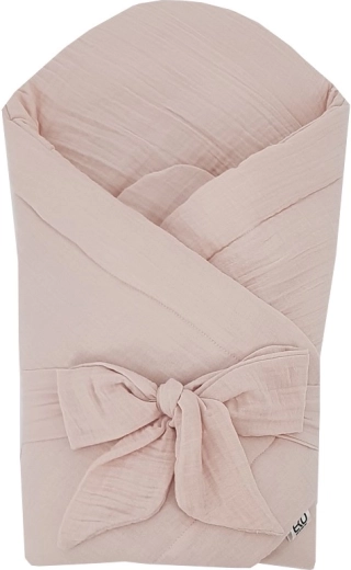 Fasciatoio avvolgente in mussola EKO senza irrigidimento powder pink 75 × 75 cm