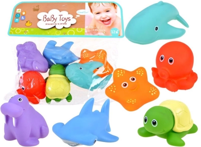 Giocattoli da bagno in gomma colorati