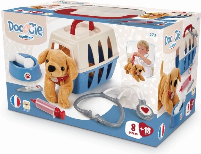 Valigetta per il piccolo veterinario con cagnolino