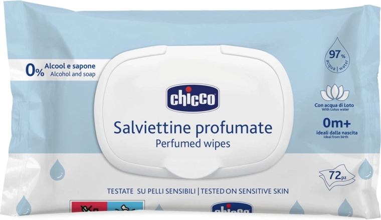 Chicco salviettine umidificate per bambini delicatamente profumate 72 pz