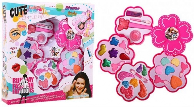 Set cosmetico rosa per bambine 3+ in cofanetto floreale