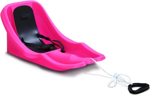 Slittino per bambini con schienale BABY RIDER MONSTER – rosa, sedile nero