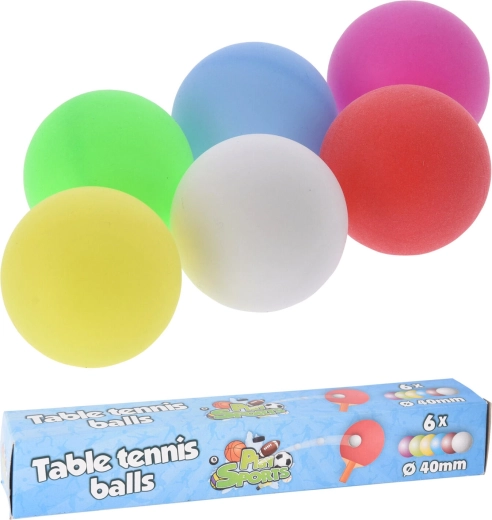 Palline da tennis tavolo 40 mm mix colori 6 pz