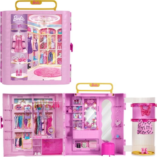 Mattel Barbie armadio deluxe per vestiti con tavolo da trucco e accessori