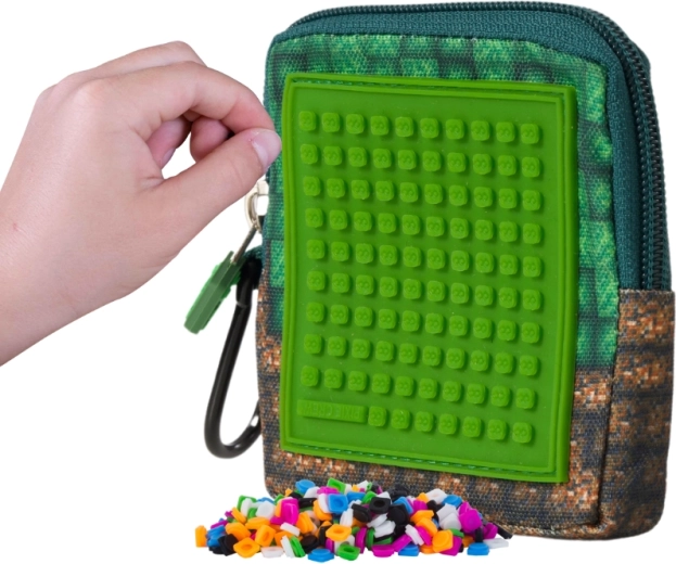 Pixie Crew tasca quadrata verde con pixel Mine&Craft