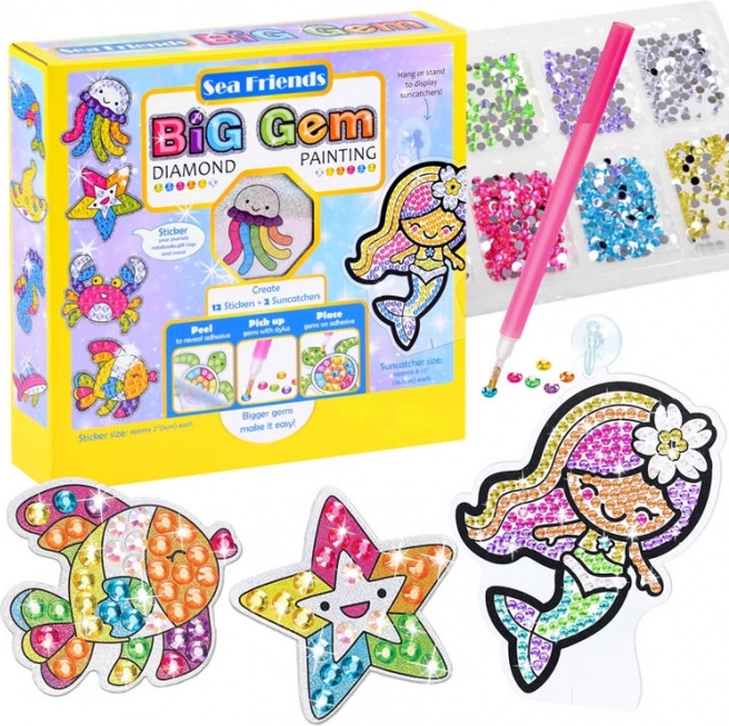 Pittura con diamanti Sea Friends – set creativo con motivi marini