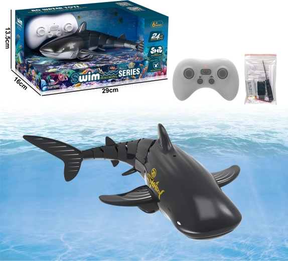 Balena RC con fontana d’acqua – nera