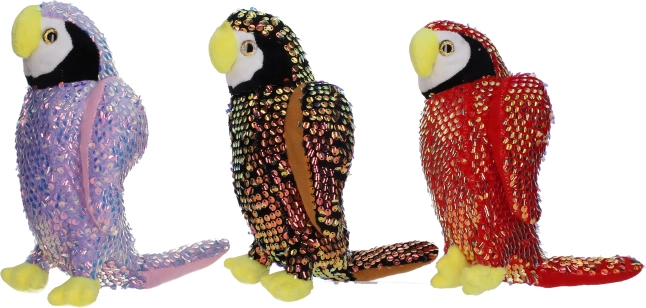Pappagallo di peluche con paillettes 25 cm