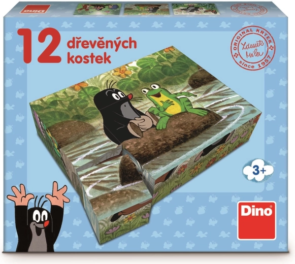 Dino cubi di legno TALPA e animali 12 pz