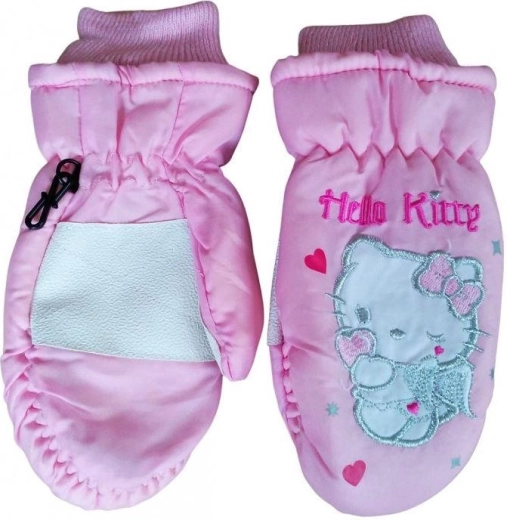 Guanti da sci Hello Kitty rosa impermeabili e imbottiti - 1 pezzo